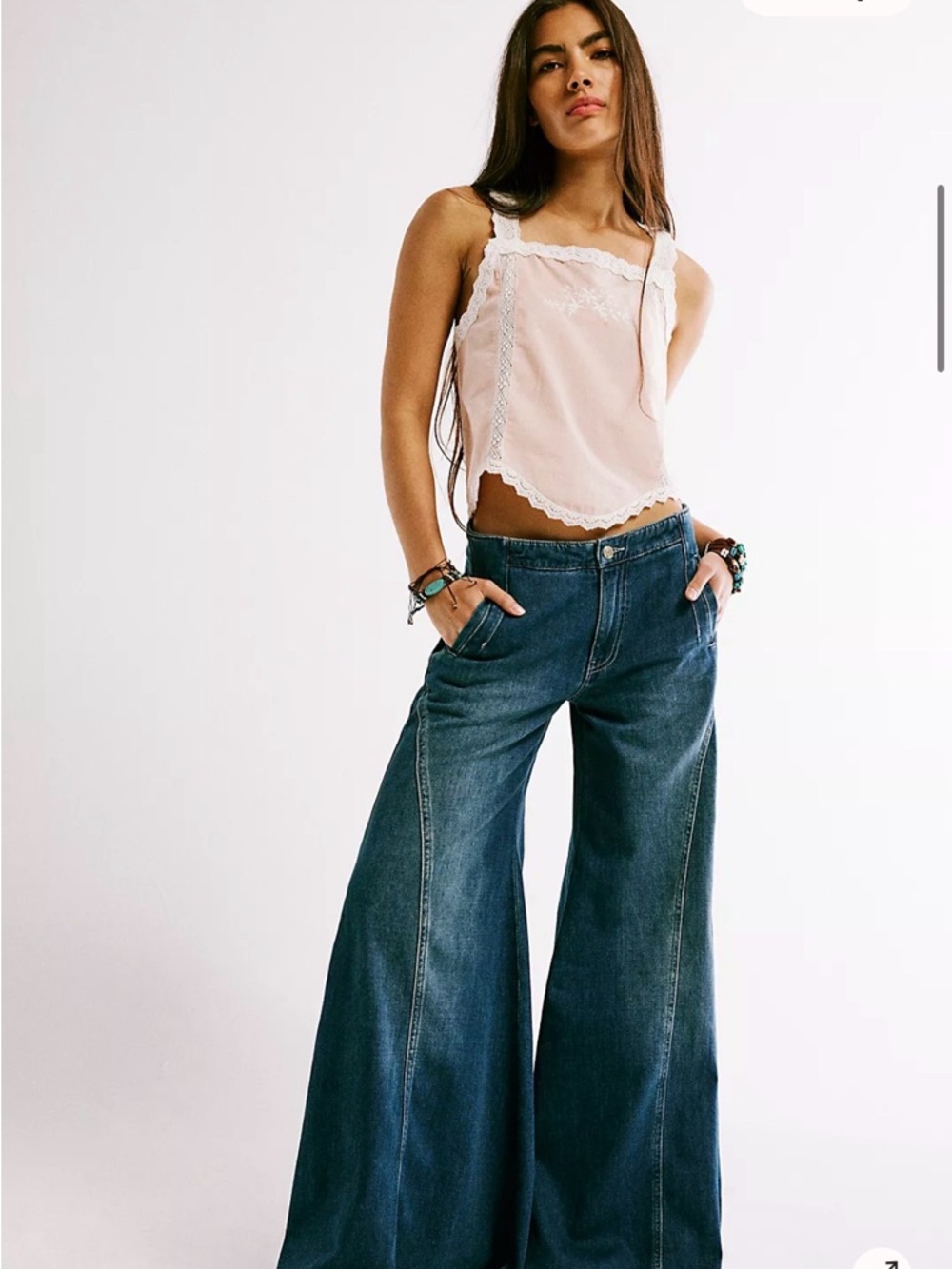 We The Free Chase The Sun Extreme Wide-Leg Jean - Dark Blue